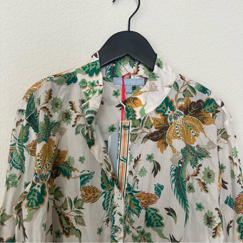 NWT ANTONIO MELANI x The Nat Note Ivy Paisley Floral Print Blouse - Picture 8 of 9